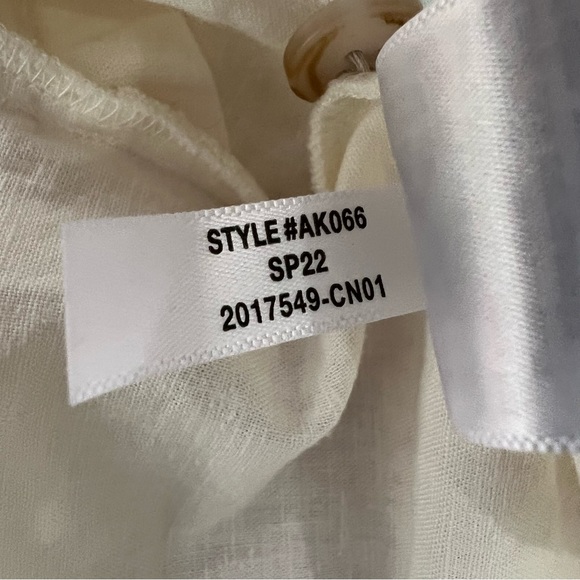 Madewell Linen-Blend Ruffle Button-Front Tank beige size 8 - Picture 3 of 11